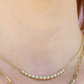 Curved Diamond Bar Necklace in Crown Setting