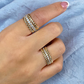 Leaf Design Ring with Diamonds