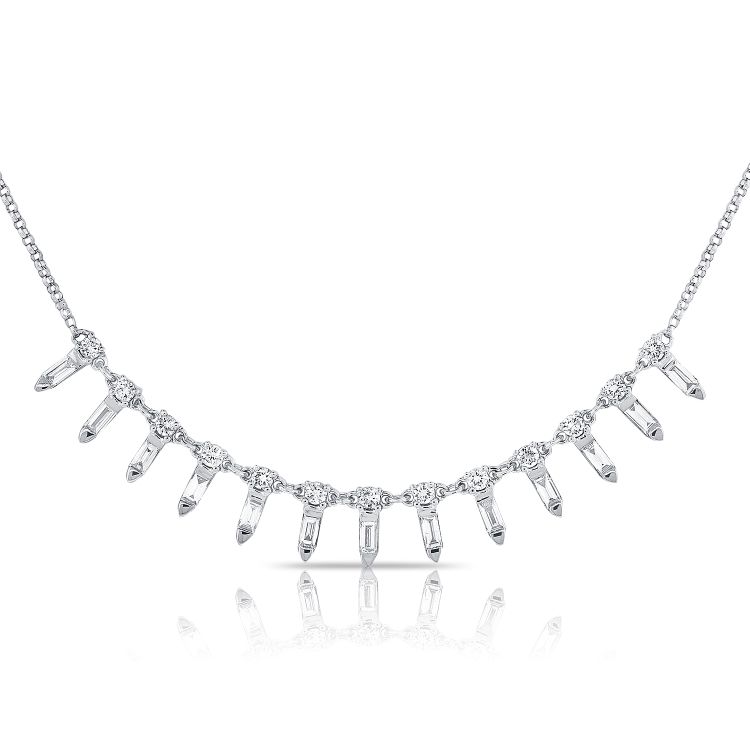 Hanging Baguette Diamond Necklace