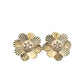 Gold Flower Studs With Diamond Center