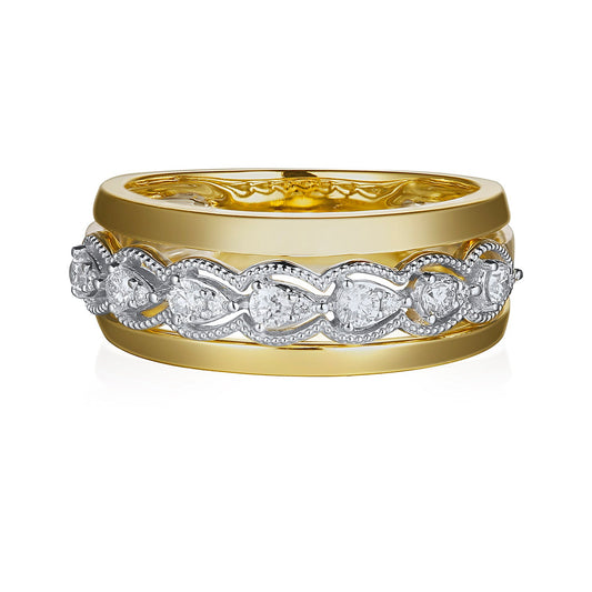 Diamond Ring with Gold Details