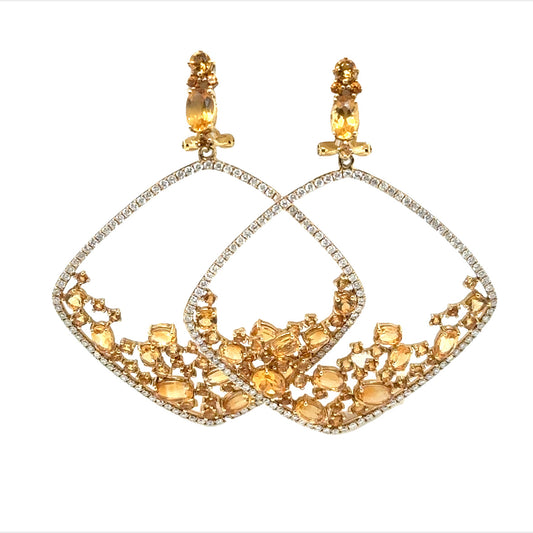 Citrine and Diamond Statement Earrings