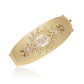 Wide Gold Statement Bangle with Diamonds