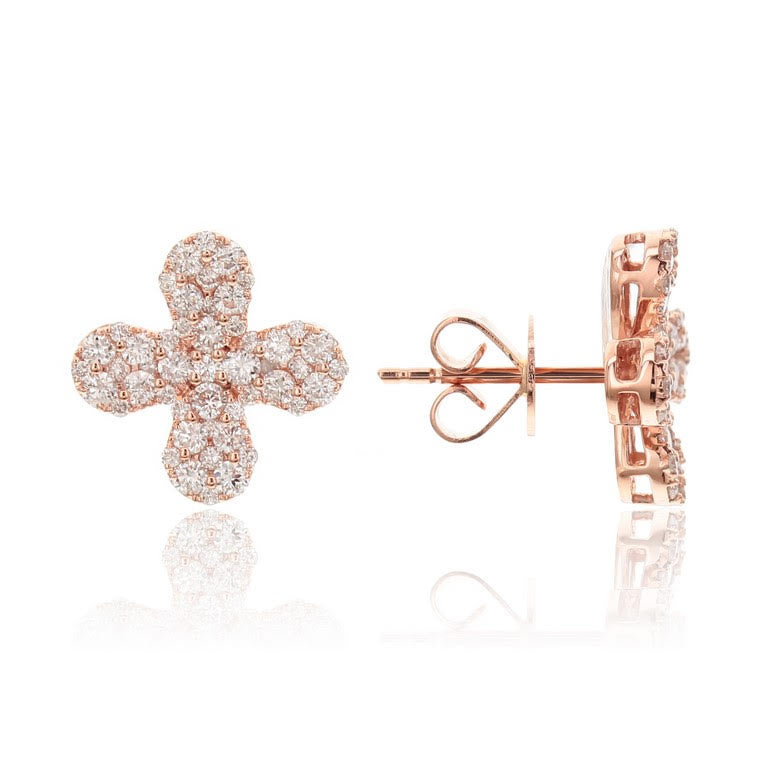 Diamond Floral Studs