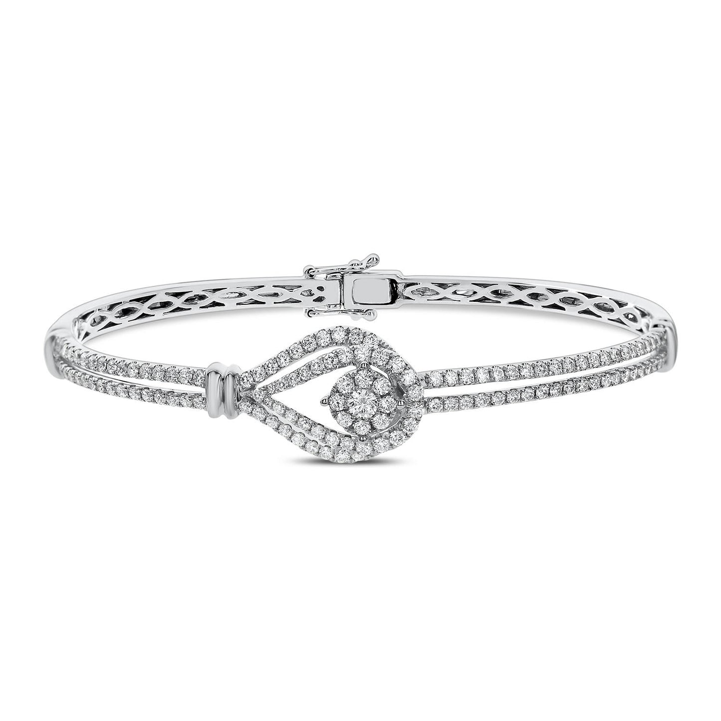 Double Row and Teardrop Diamond Bangle