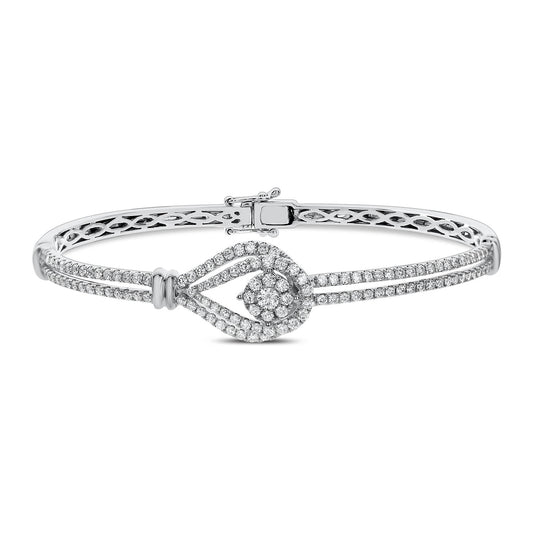 Double Row and Teardrop Diamond Bangle